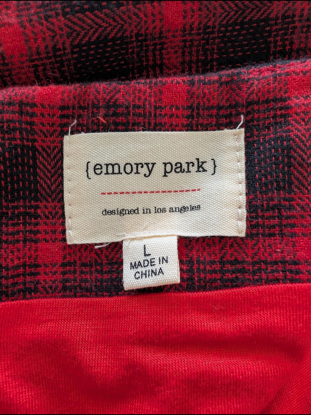 Emory Park Red And Black Plaid Wrap Skirt - Size L - Picture 4 of 10